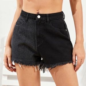 Color Block jean shorts